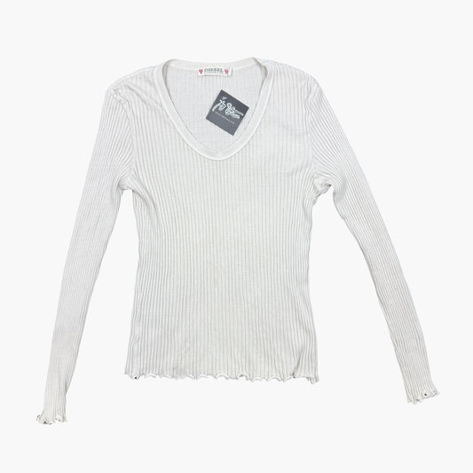 Vintage Diesel Long Sleeve Ribbed Knit Top | XS