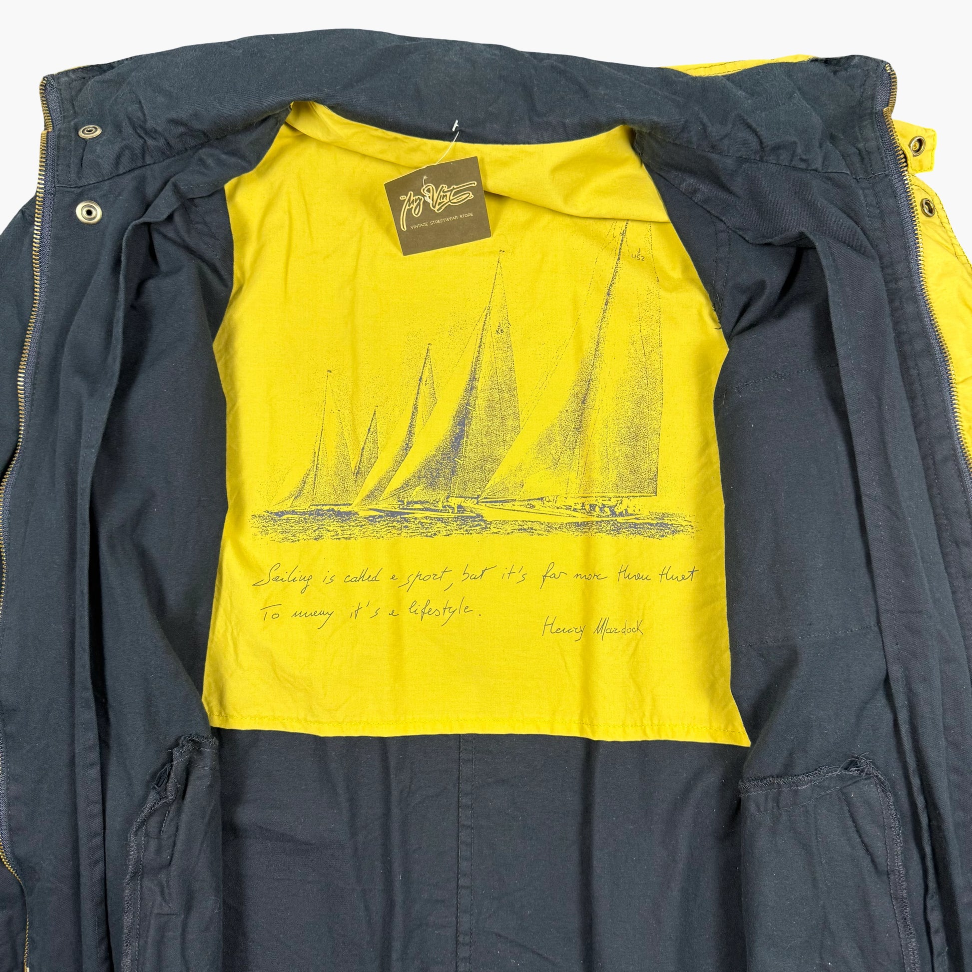 Vintage Blue Sea Sailing Jacket | L