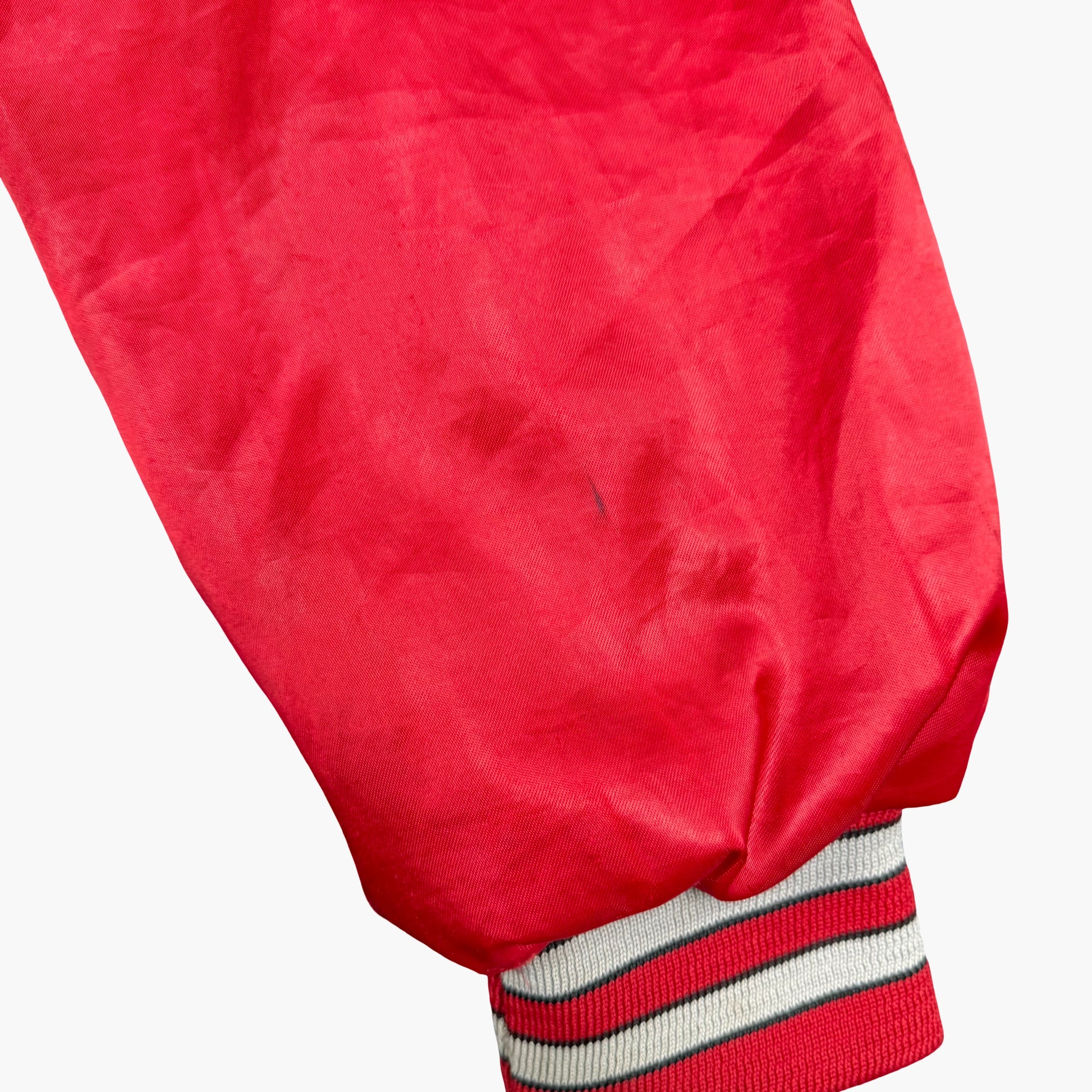 Vintage Chalk Line Satin Varsity Bomber Jacket | M