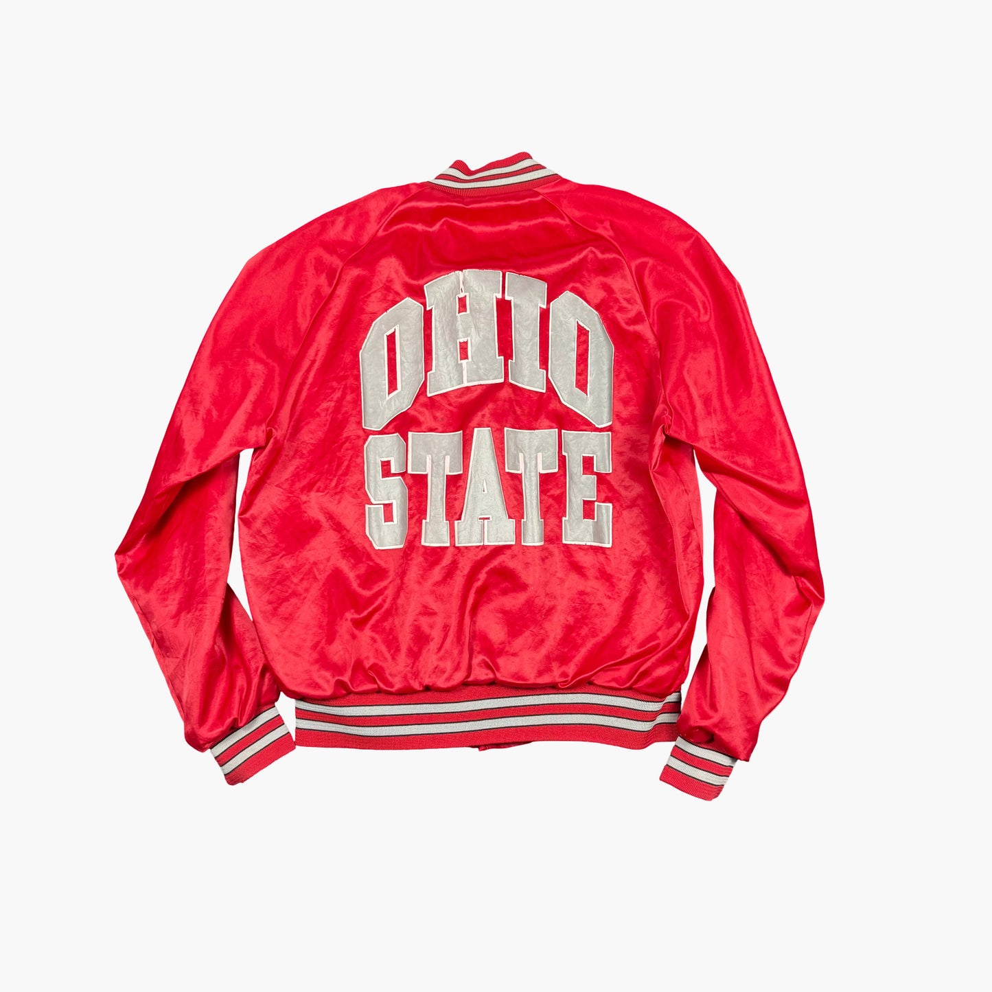 Vintage Chalk Line Satin Varsity Bomber Jacket | M