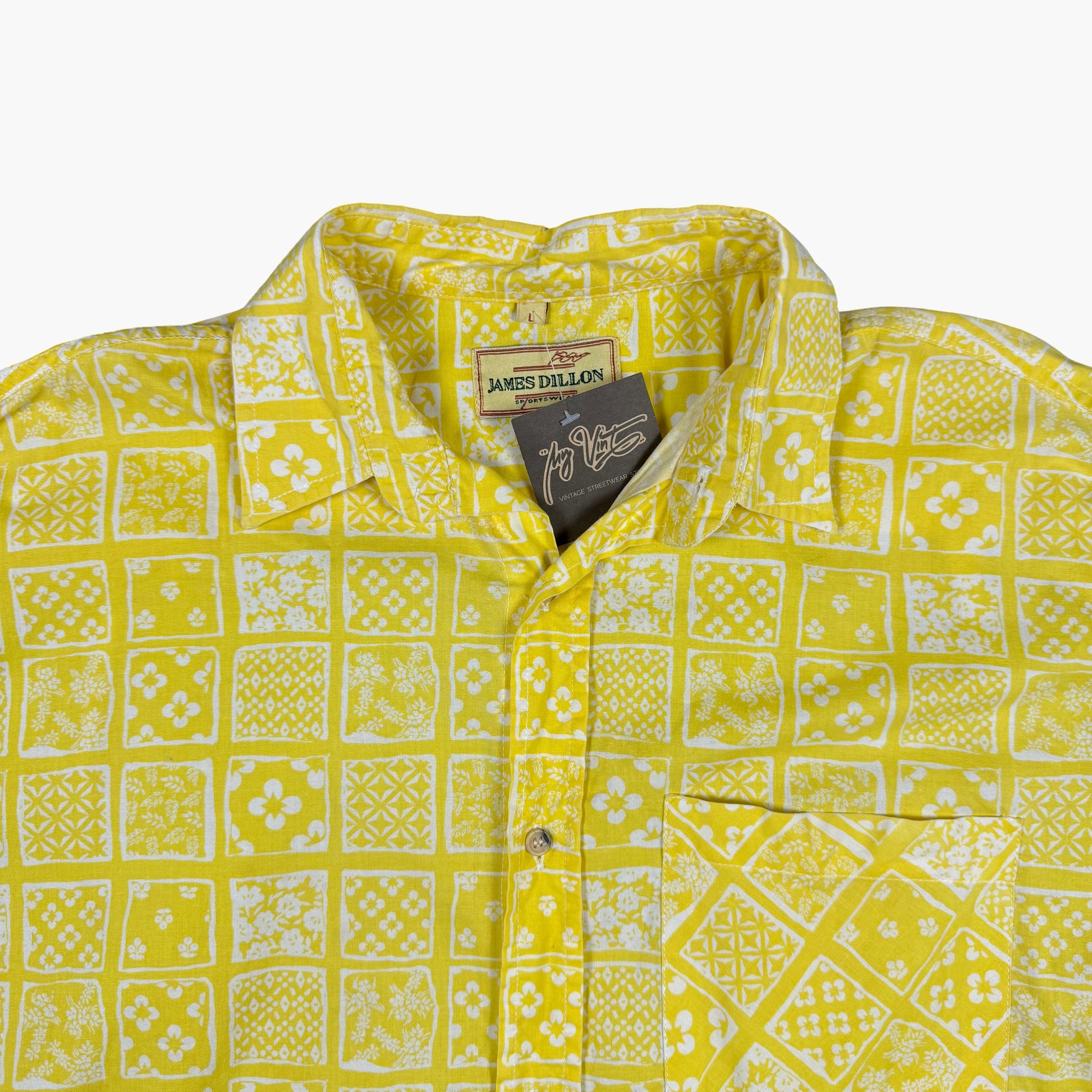 Vintage James Dillon Short-sleeve Button-up Shirt | XL