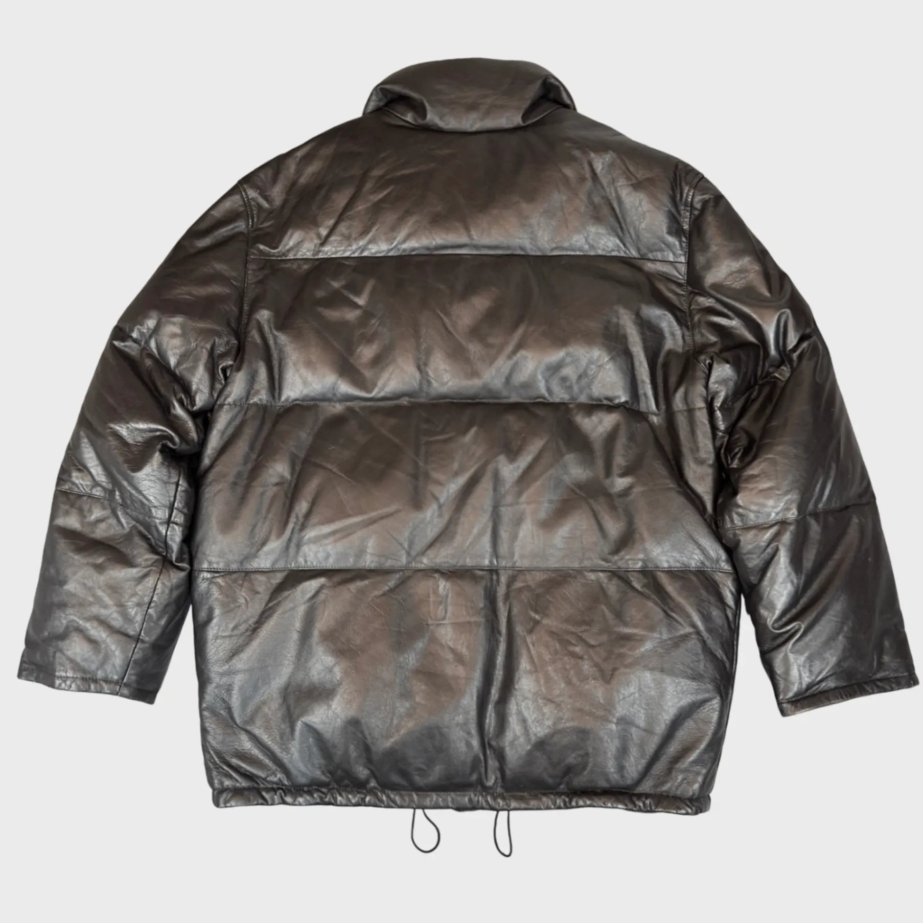 Vintage Puffer Leather Jacket | XXL
