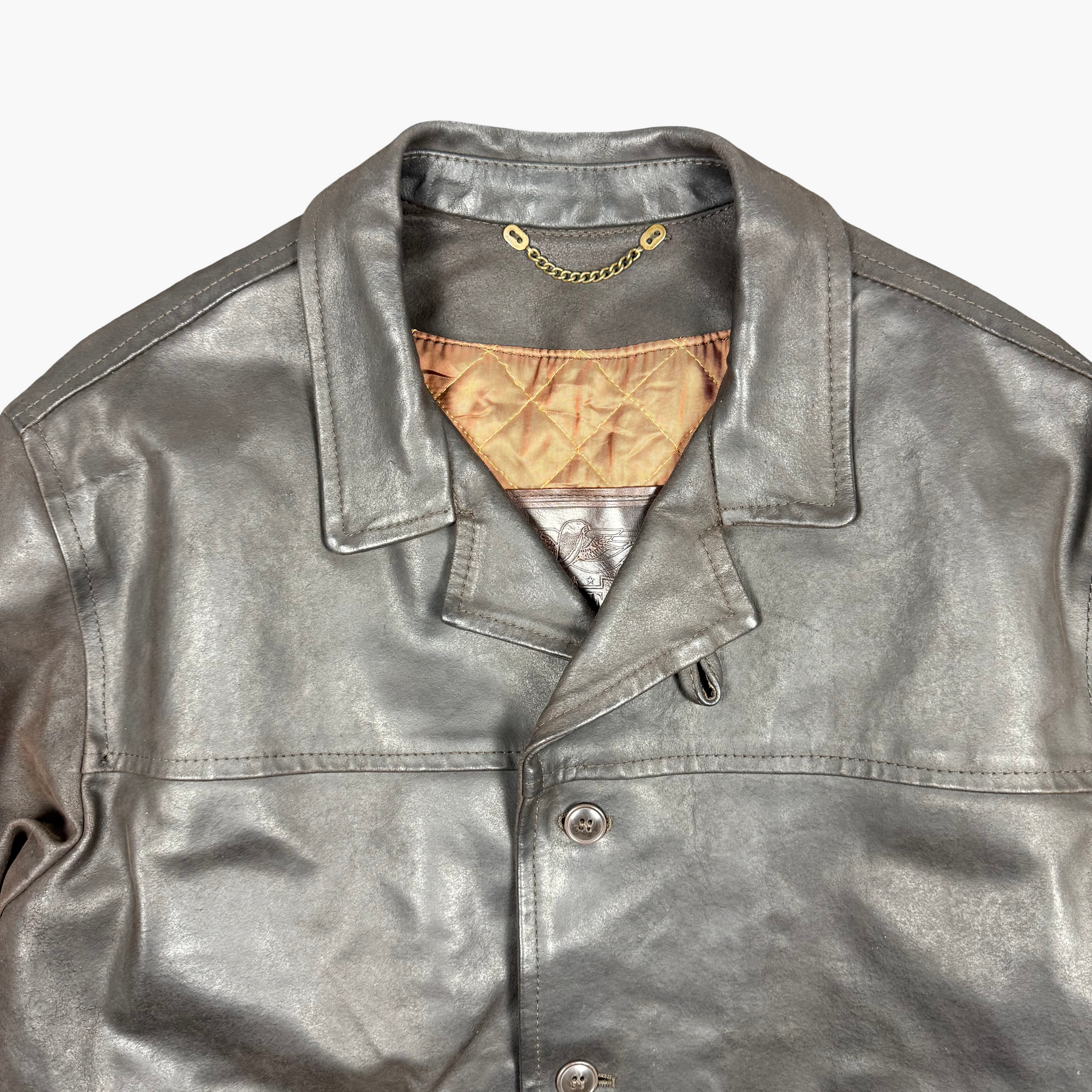 Vintage Royal Eagle Leather Coat | L