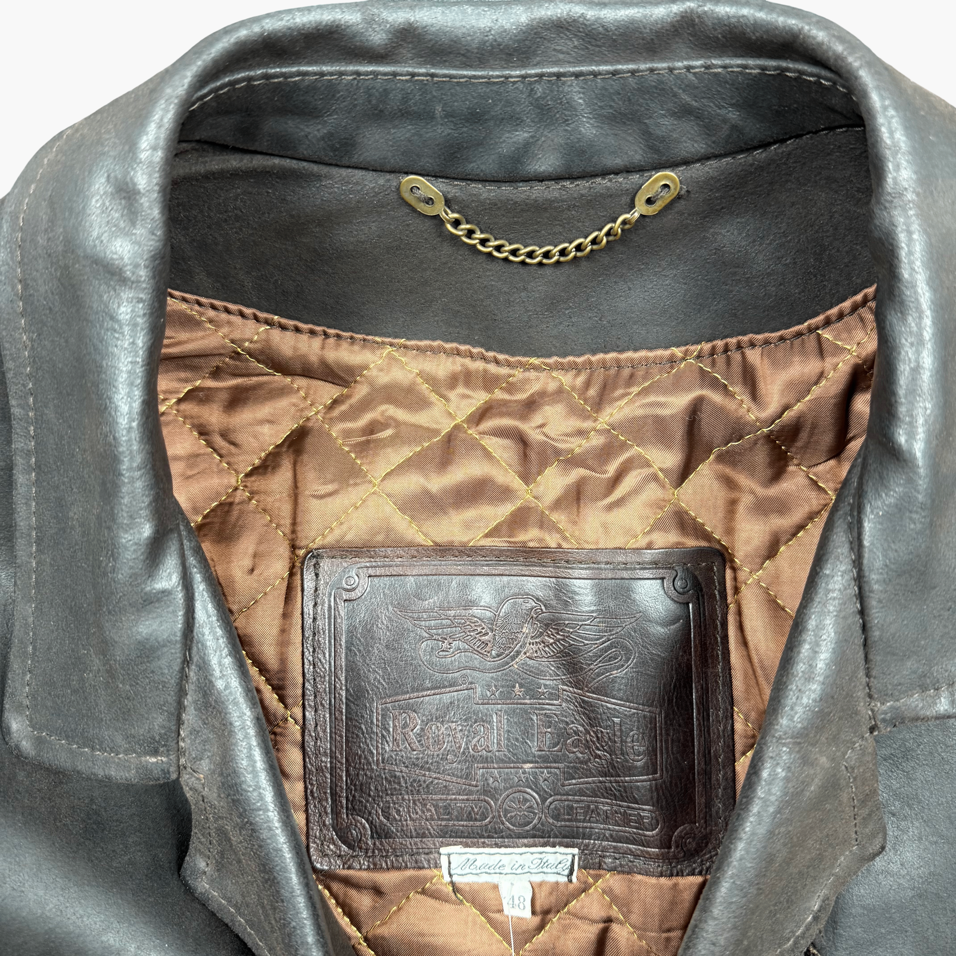 Vintage Royal Eagle Leather Coat | L