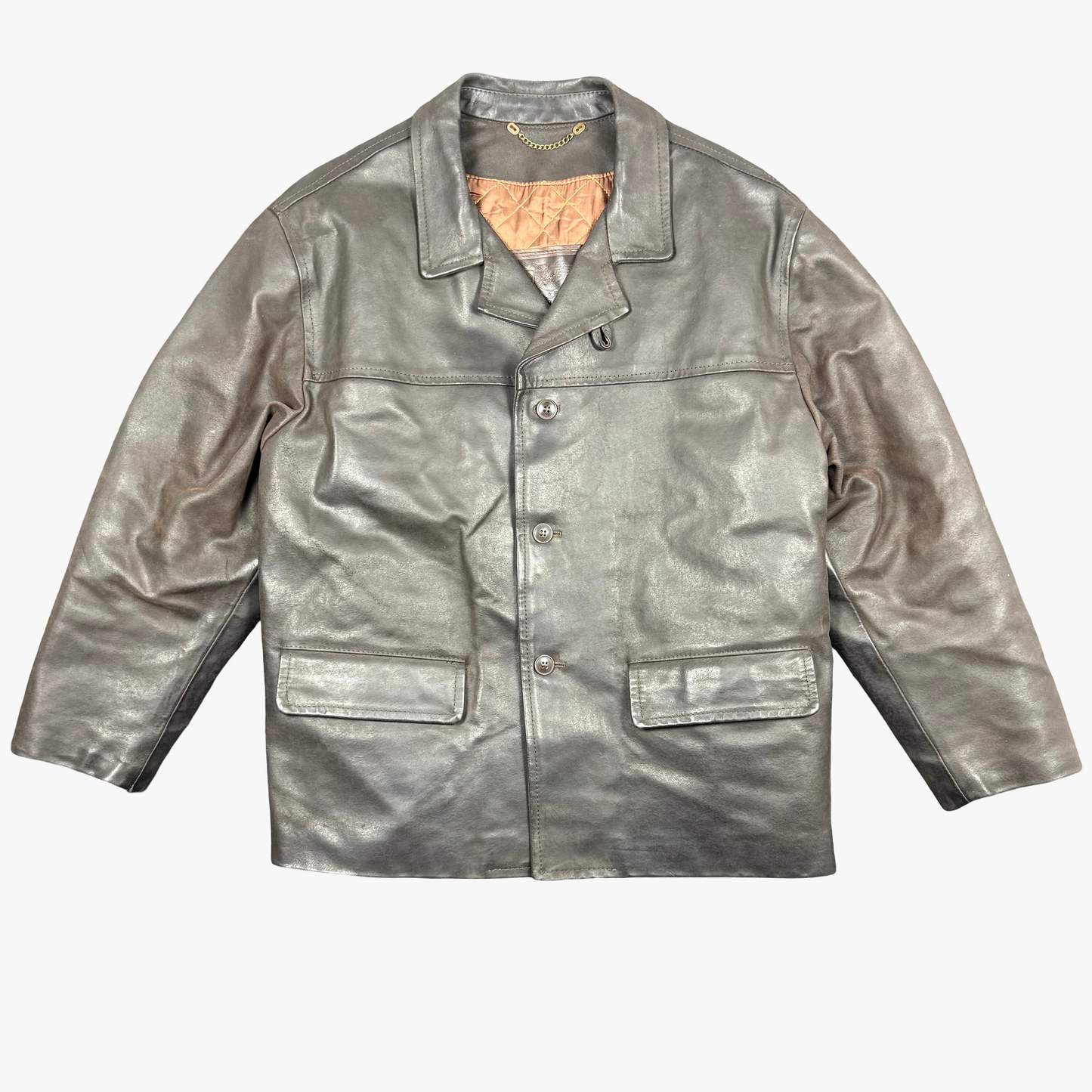 Vintage Royal Eagle Leather Coat | L